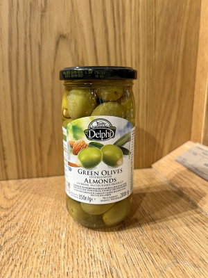 Оливки фаршированные миндалем в рассоле Delphi 350г.