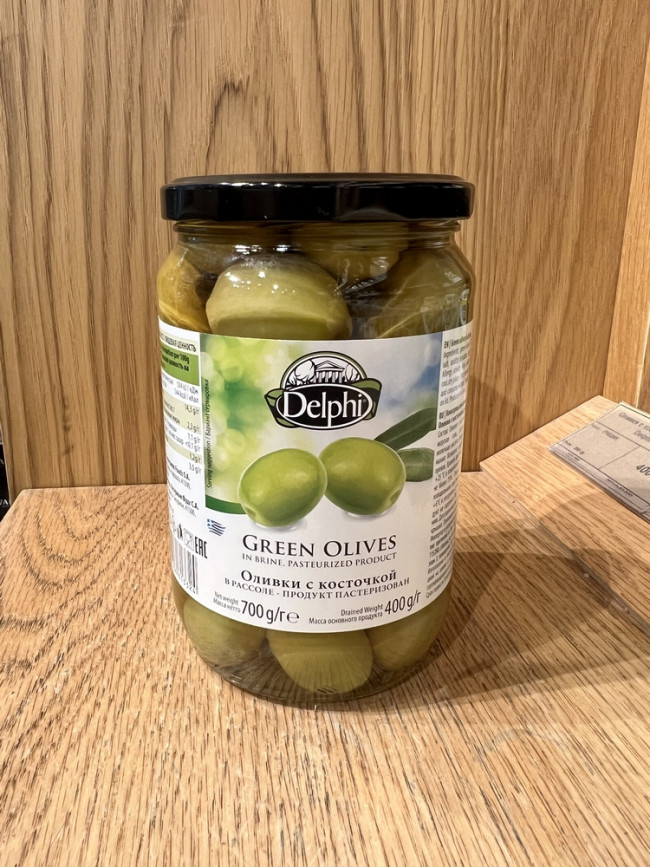 Оливки с косточкой рассоле DELPHI 700г.