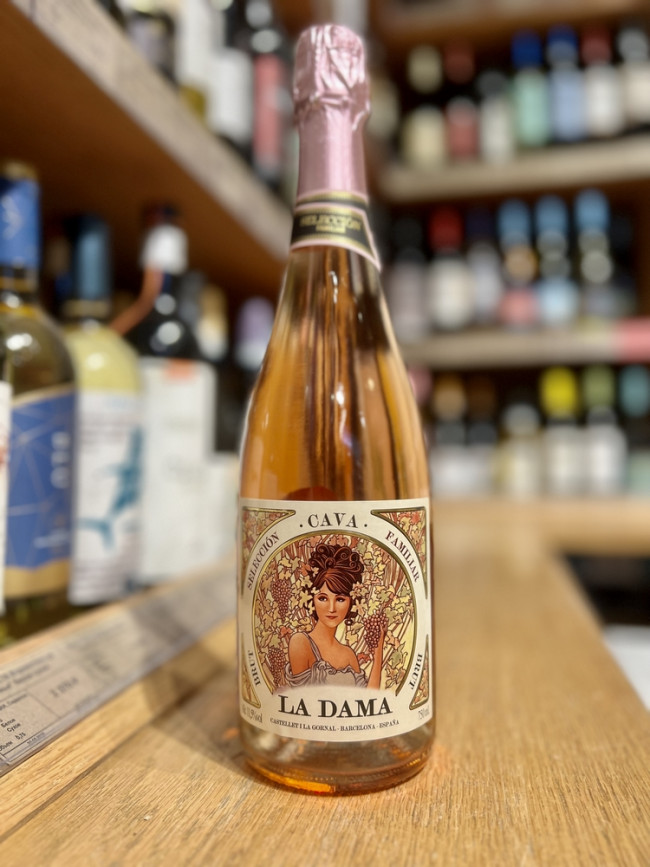 Кава ДО Ла Дама Розе брют розовое Вино игристое выдержанное