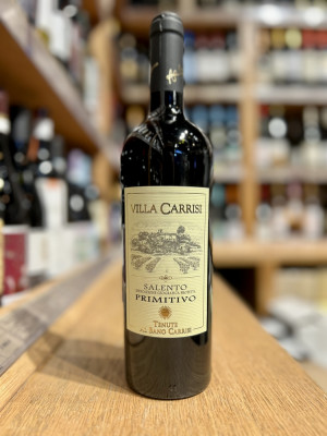 Вино сухое ординарное сортовое красное "Вилла Карризи Примитиво"